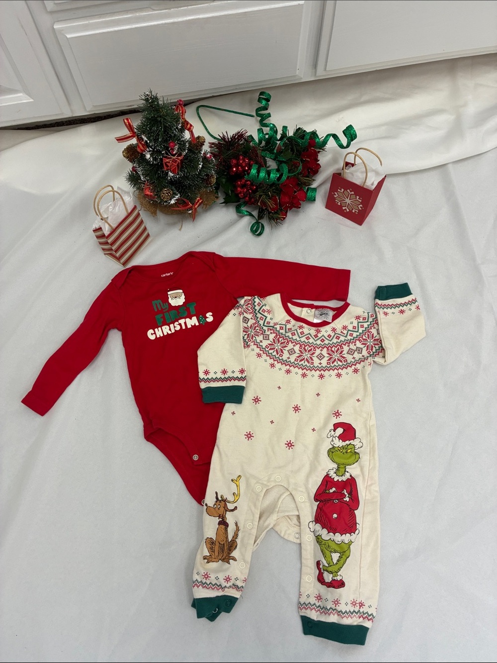 Carter's Red 'My First Christmas' Long-Sleeve Bodysuit